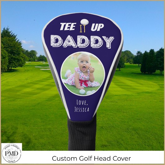 T-Shirt es bis Daddy Custom Foto Vathers Day Navy  Golf Headcover