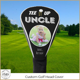 T-Shirt es oben Uncle Custom Foto Vathers Day Blac Golf Headcover