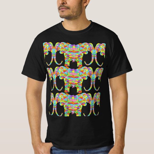 T - Shirt Farbiger Elefant (Vorderseite)