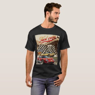 T-Shirt Fas Cars Racing Retro Grafik T-Shirt für A