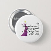 T-SHIRT Fashion Diva Button (Vorne & Hinten)