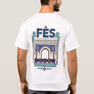 T-Shirt Fès Marokko - architektonische Illustratio