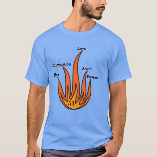 T - Shirt "Flammen der Emotion" - Branddesign (Vorderseite)