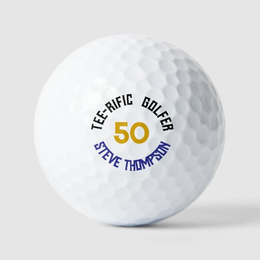 T-Shirt-fliegend 50. Geburtstag Personalisiert Golfball (Vorderseite)