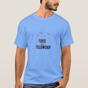 T-Shirt „Flock into Fellowship“ Elegante goldene