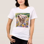 T - Shirt Fluffy Bear Cub Wave T - Shirt für Fraue (Vorderseite)