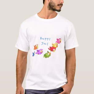 T - Shirt Flying Birds - Benutzerdefinierter Text
