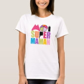 T-Shirt Frau - Logo mich rosa Supermama (Vorderseite)