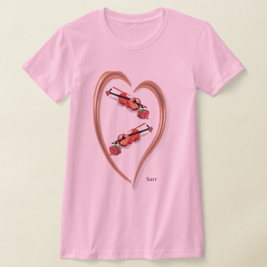 T - Shirt: Frauenherz Violine mit Rose T-Shirt (Ablage )