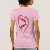T - Shirt: Frauenherz Violine mit Rose T-Shirt (Rückseite)