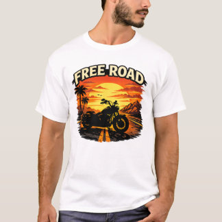 T-shirt Free Road for biker motorcycle