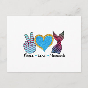 T-Shirt Frieden Liebe Meerjungfrauen Cool Postkarte