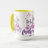 T-Shirt Frohe Muttertag Mädchen Tasse (Vorderseite Links)