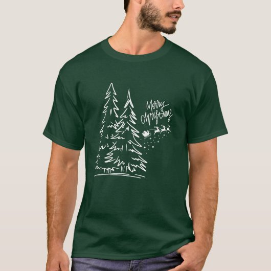 T-Shirt : Frohe Weihnachten (grün) (Vorderseite)