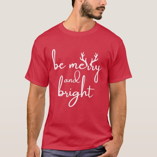 T-Shirt : Frohe Weihnachten (rot) (Vorderseite)