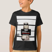 T-Shirt Funny Ferret, Dieb, Mugshot, Geschenk (Vorderseite)