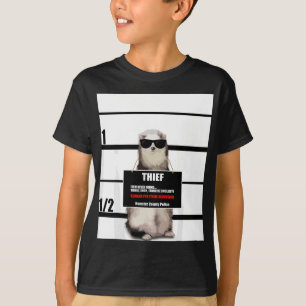 T-Shirt Funny Ferret, Dieb, Mugshot, Geschenk