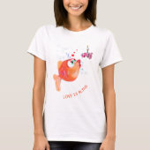 T - Shirt "Funny Fish and Worm" - Benutzerdefinier (Vorderseite)