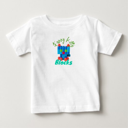 T - Shirt Funny Kitty Blocks (Vorderseite)