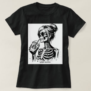 T - SHIRT FUNNY MAMAN SKELETON