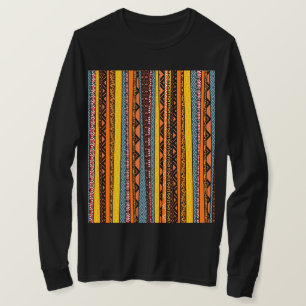 T - Shirt für afrikanische Muster-Mix-Streifen