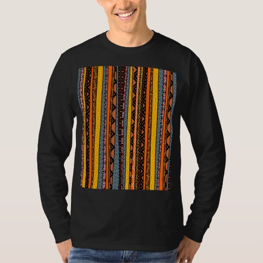 T - Shirt für afrikanische Muster-Mix-Streifen (Vorderseite)