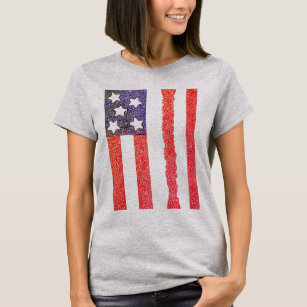 T - Shirt für amerikanische Flagge (vertikal)