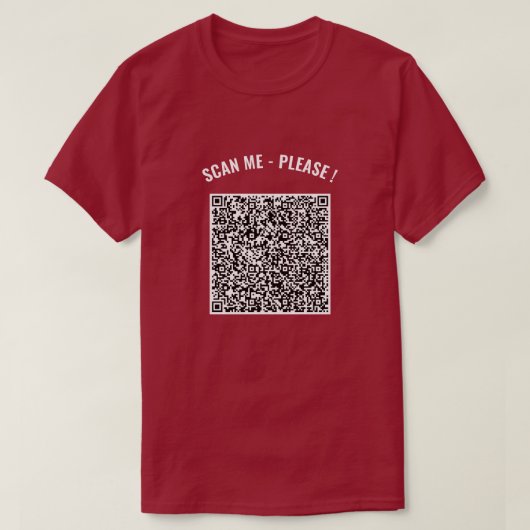 T - Shirt für benutzerdefinierte QR-Code-Scan-Info (Design vorne)