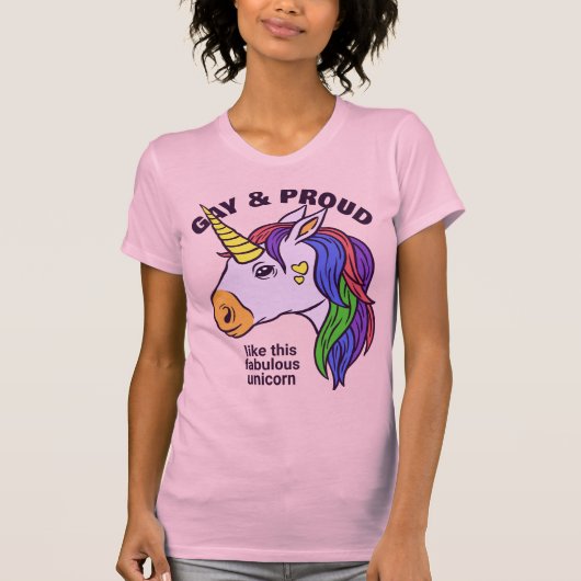 T - Shirt für benutzerdefiniertes Gay Unicorn (Vorderseite)