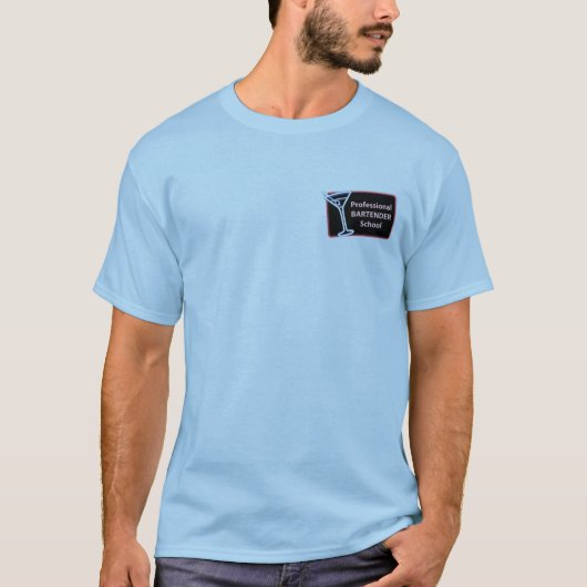T - Shirt für berufliche Barkeeper School-Logos (Vorderseite)
