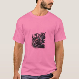 T-Shirt für Biker 'Live to Ride'   Motorradrennen 