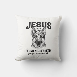 T-Shirt für Christen mit deutschem Schäferhund Kissen