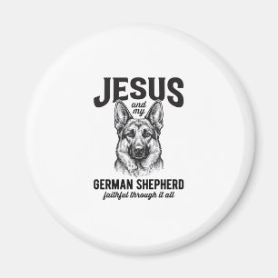 T-Shirt für Christen mit deutschem Schäferhund Magnet