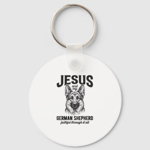 T-Shirt für Christen mit deutschem Schäferhund Schlüsselanhänger
