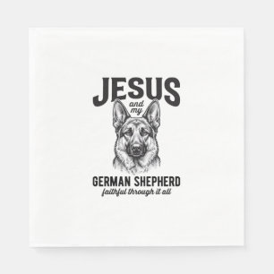 T-Shirt für Christen mit deutschem Schäferhund Serviette