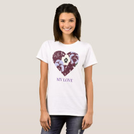 T-Shirt für Damen Edition My Love – Violettes Herz