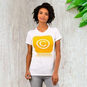 T - Shirt für das Copyright-Symbol Yellow Womens