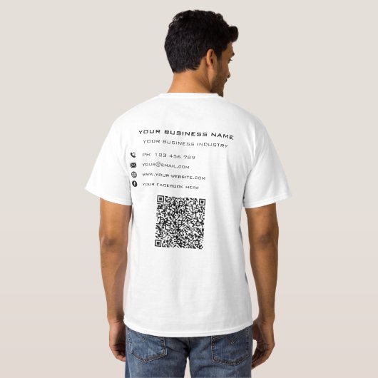 T - Shirt für den benutzerdefinierten QR-Code (Schwarz voll)