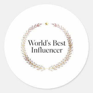 T-Shirt für den besten Influencer der Welt, lustig Runder Aufkleber
