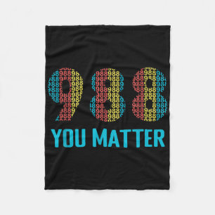 T-Shirt für die 988-Hotline zur Suizidprävention Fleecedecke