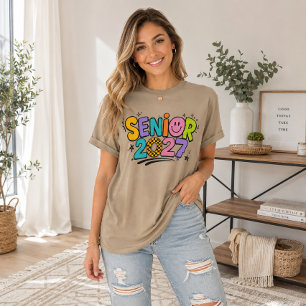 T-Shirt für die Abiturklasse 2027 in bunter Gestal