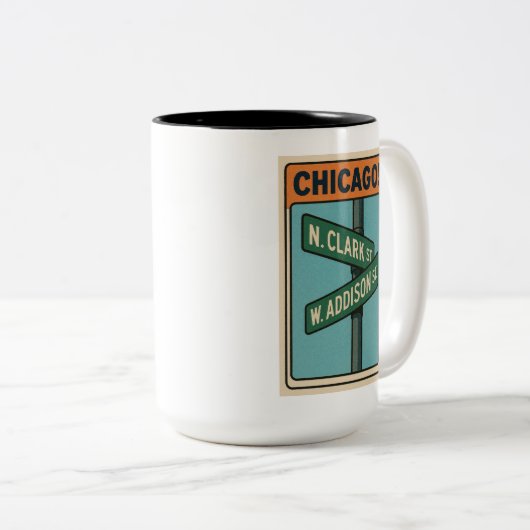 T - Shirt für die Kreuzung Clark und Addison Zweifarbige Tasse (VorderseiteRechts)