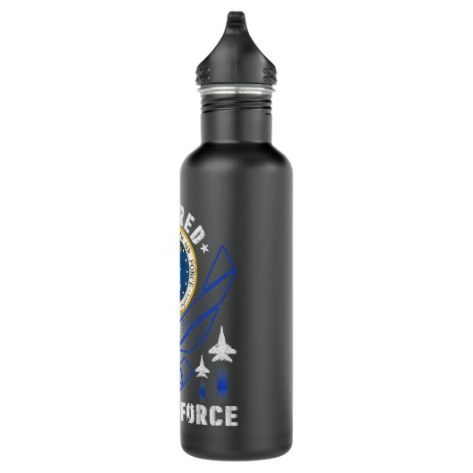 T-Shirt für ein Geschenk an die US-Luftwaffe Edelstahlflasche (Rechts)
