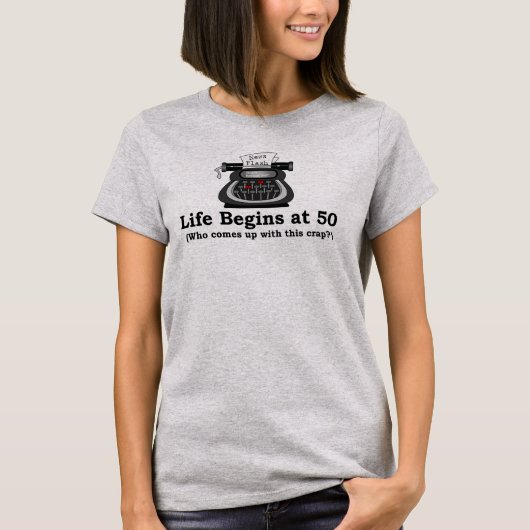 T-Shirt für Frauen: Das Leben beginnt mit 50 Basic (Vorderseite)