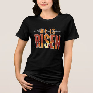 T-Shirt für Frauen Er ist nicht hier ER IST AUFERS Tri-Blend Shirt