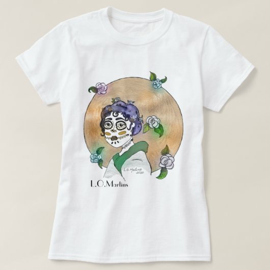 T - Shirt für Frauen mit Kunstdruck (Design vorne)