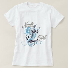 T-Shirt für Frauen Nautical Nauti Girl Blau Meerju