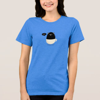 T-Shirt für Frauen - Süße schwarze Katze in einer Tri-Blend Shirt