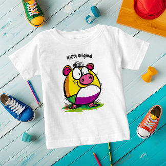 T - Shirt für frische und farbenfrohe Schweinekind