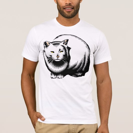 T - Shirt für große weiße Katzen (Vorderseite)